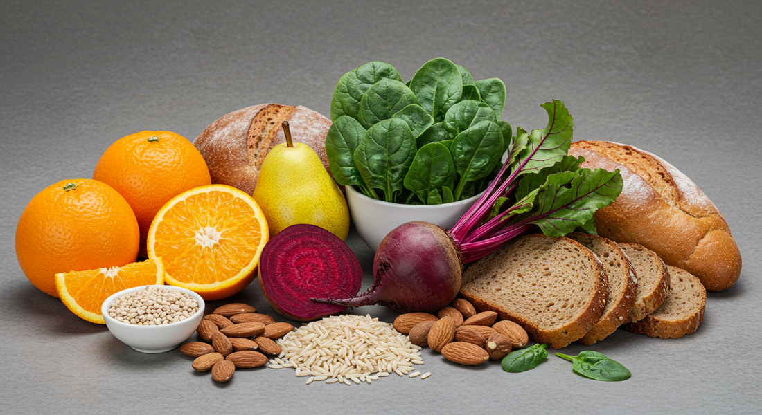 Fruits, vegetables, and grains for high fiber