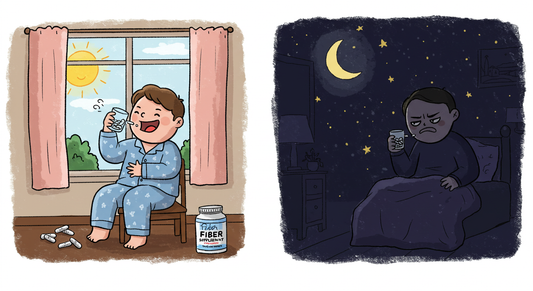 Fiber supplements in morning and at night
